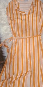 L Love Short Sleeve striped dress